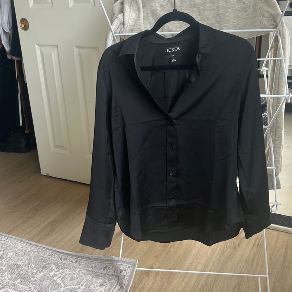 Black Jcrew SLIM-FIT DRAPEY SHIRT Blouse, size 6